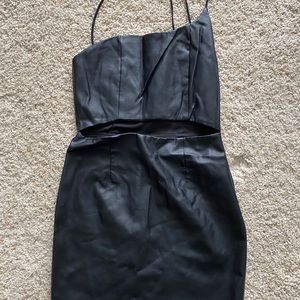 Black leather dress